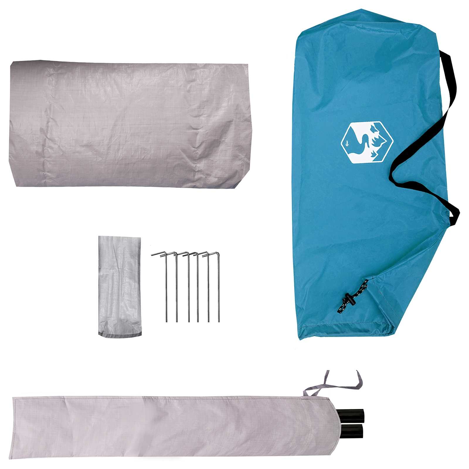 Trekkingzelt Blau 2-Personen 185T Polyester mit PU-Beschichtung