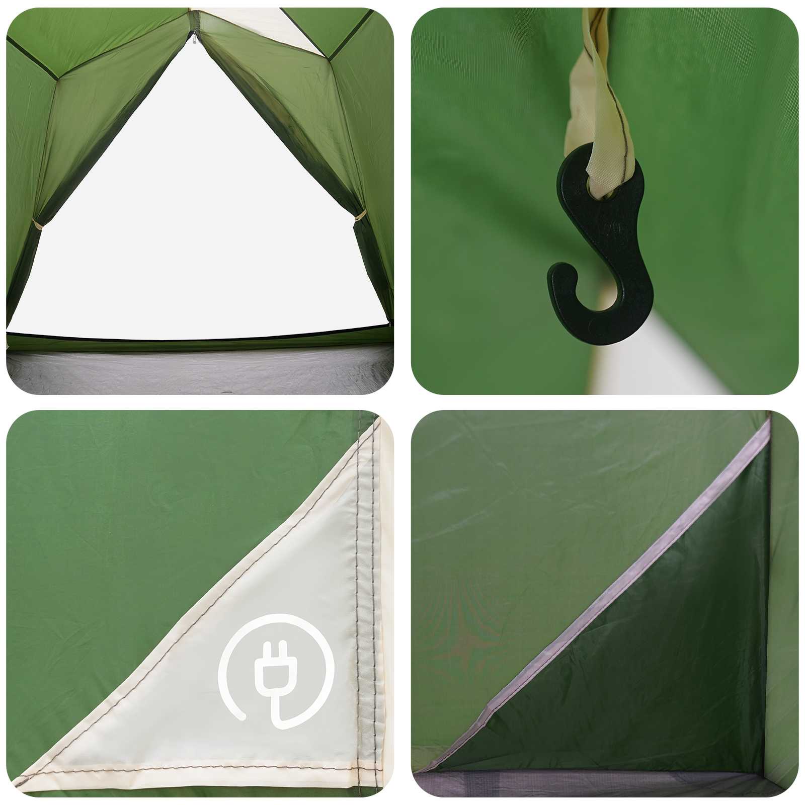 Tunnelzelt Grün 2-Personen 185T Polyester mit PU-Beschichtung