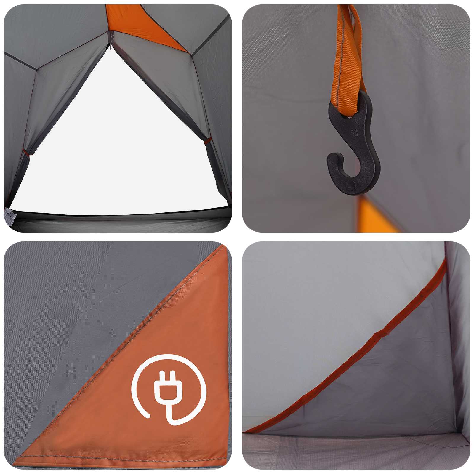 Tunnelzelt Grau und Orange 2-Personen