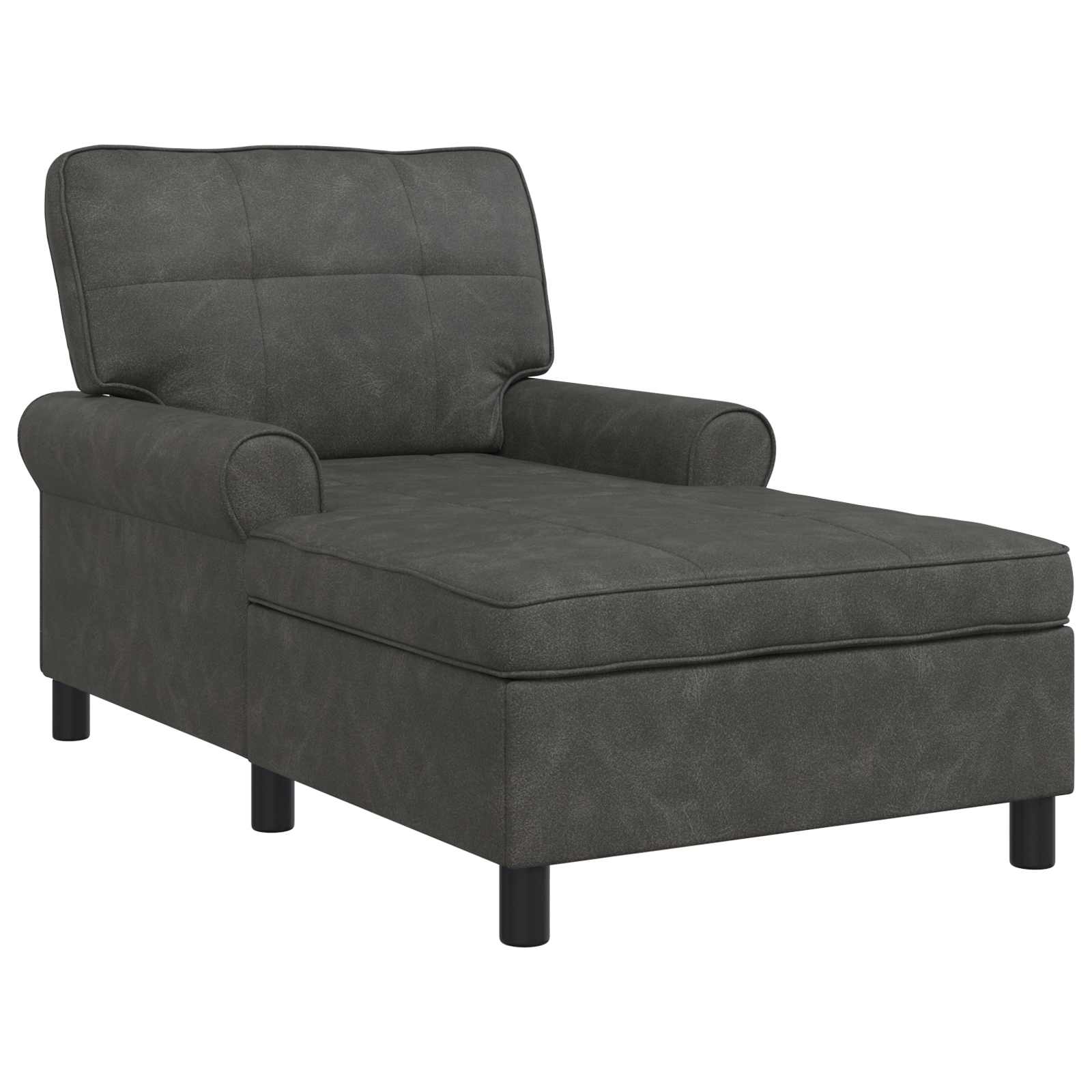 Lounge-Liege mit Kissen Schwarz 91 x 157 x 91 cm Kunstleder