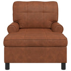 Lounge-Liege mit Kissen Braun 91 x 157 x 91 cm Kunstleder