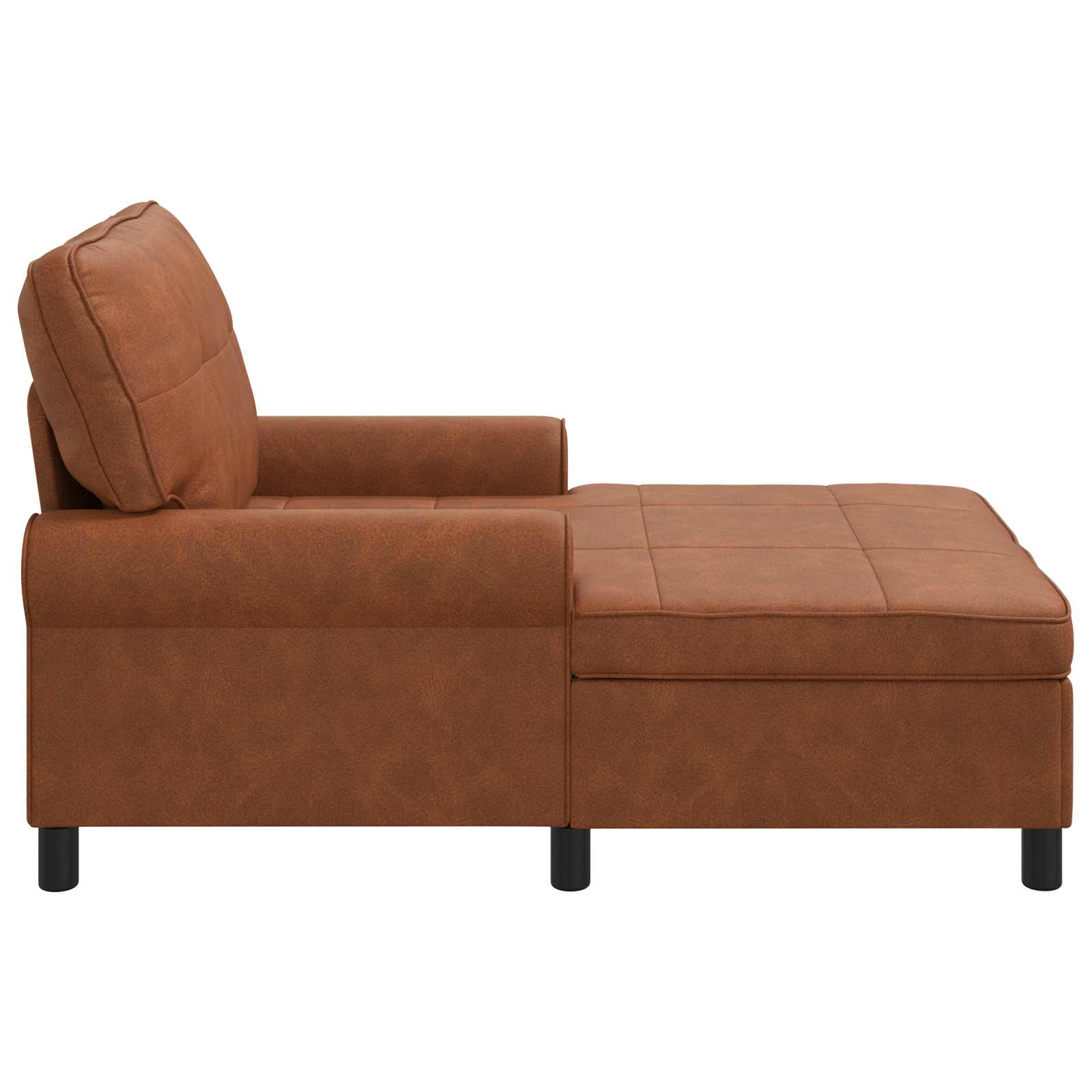 Lounge-Liege mit Kissen Braun 91 x 157 x 91 cm Kunstleder