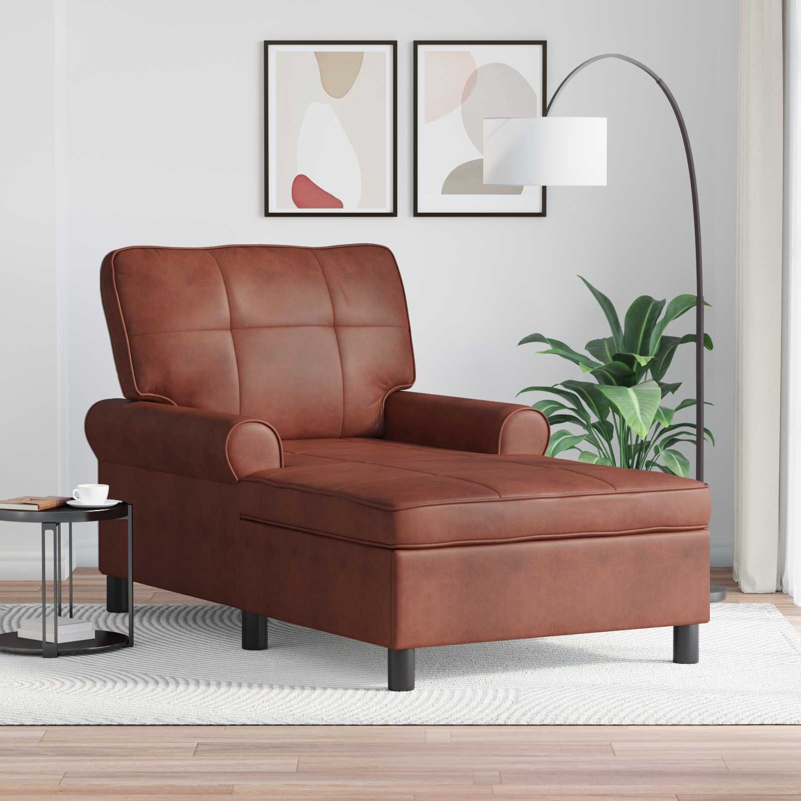 Lounge-Liege Glänzendes Braun 91 x 157 x 91 cm Kunstleder