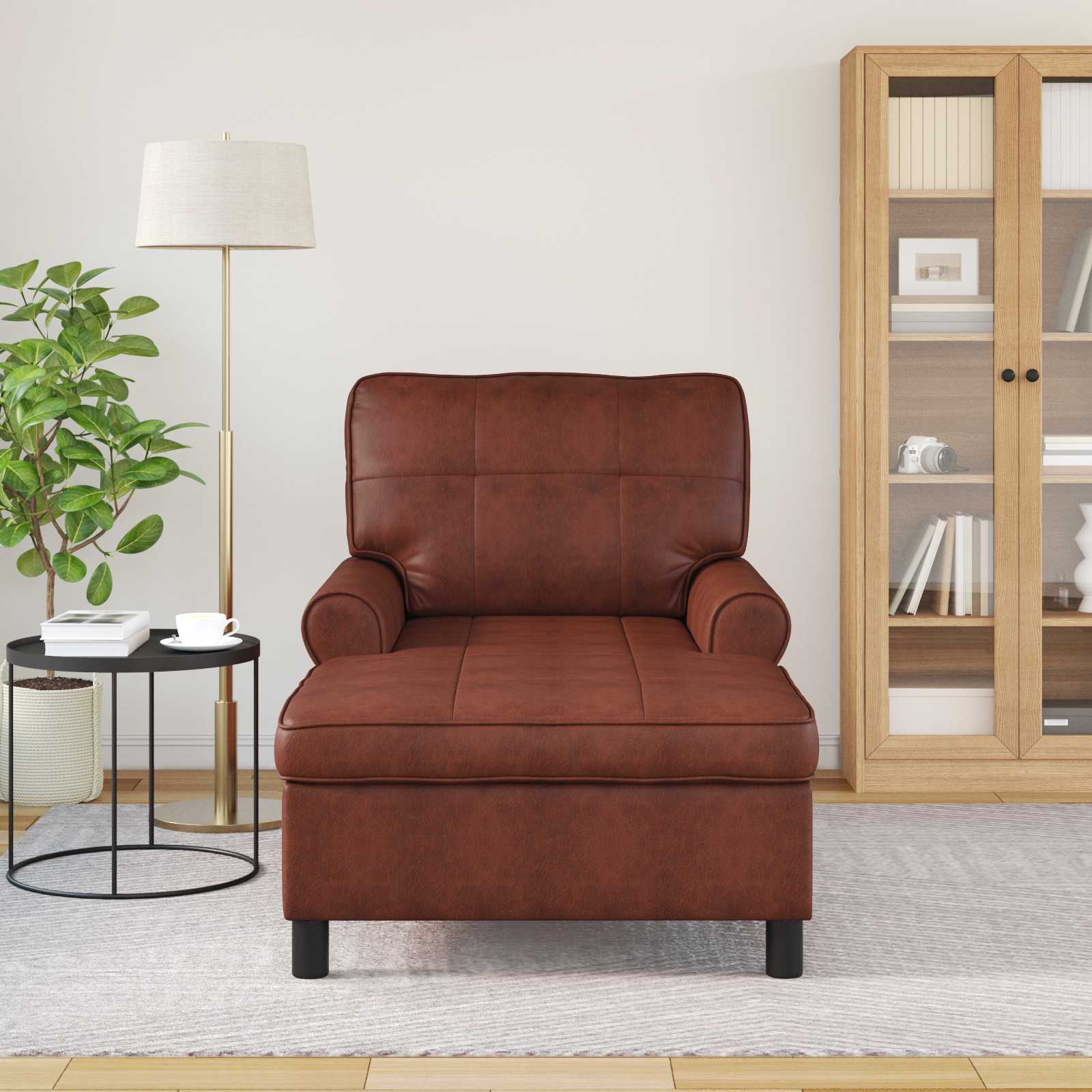 Lounge-Liege Glänzendes Braun 91 x 157 x 91 cm Kunstleder