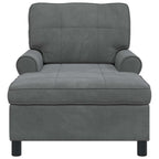 Lounge-Liege mit Kissen Dunkelgrau 91 x 157 x 91 cm Samt