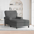 Lounge-Liege mit Kissen Dunkelgrau 91 x 157 x 91 cm Stoff