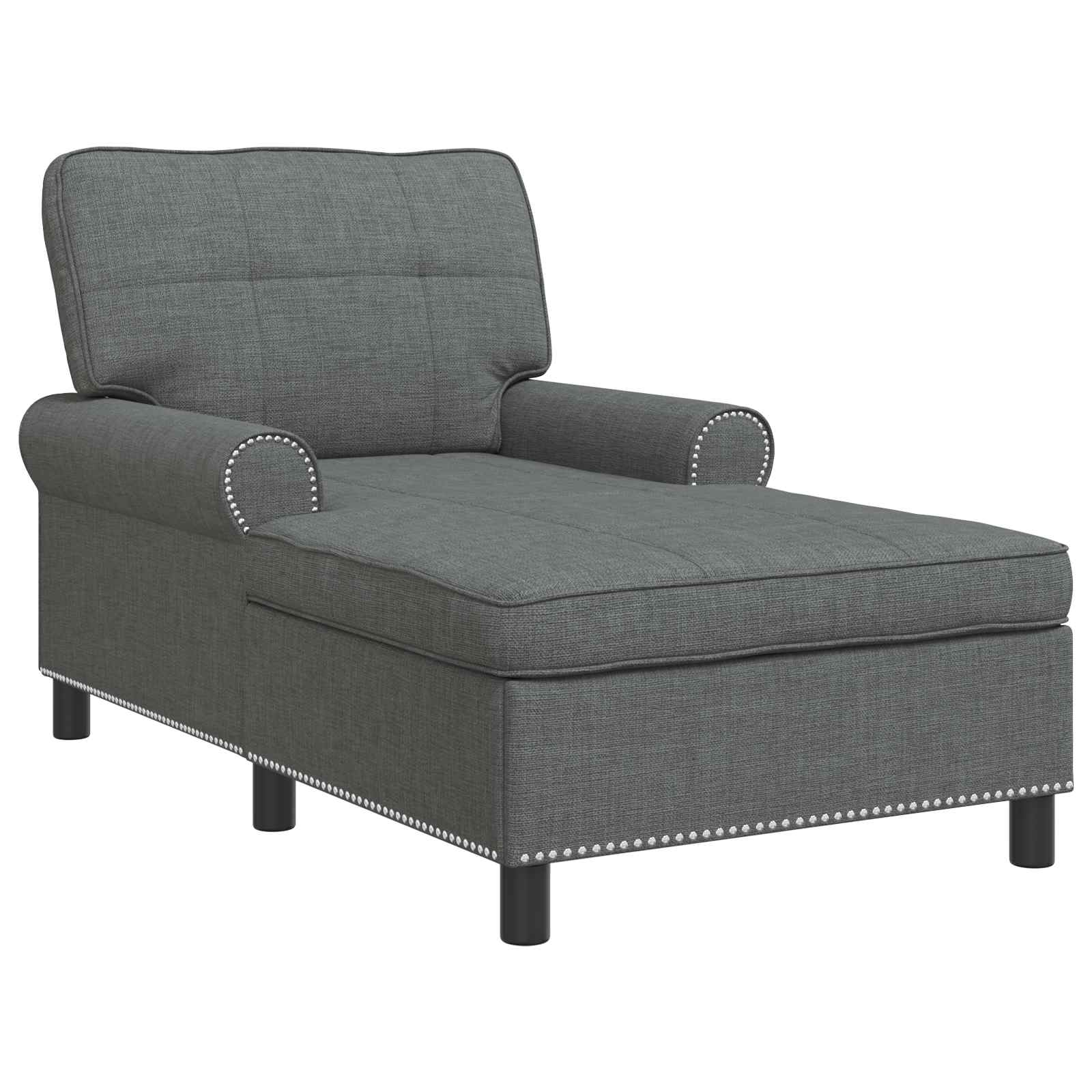 Lounge-Liege mit Kissen Dunkelgrau 91 x 157 x 91 cm Stoff