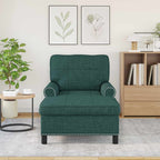 Lounge-Liege mit Kissen Dunkelgrün 91 x 157 x 91 cm Stoff