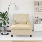 Lounge-Liege mit Kissen Creme 91 x 157 x 91 cm Stoff