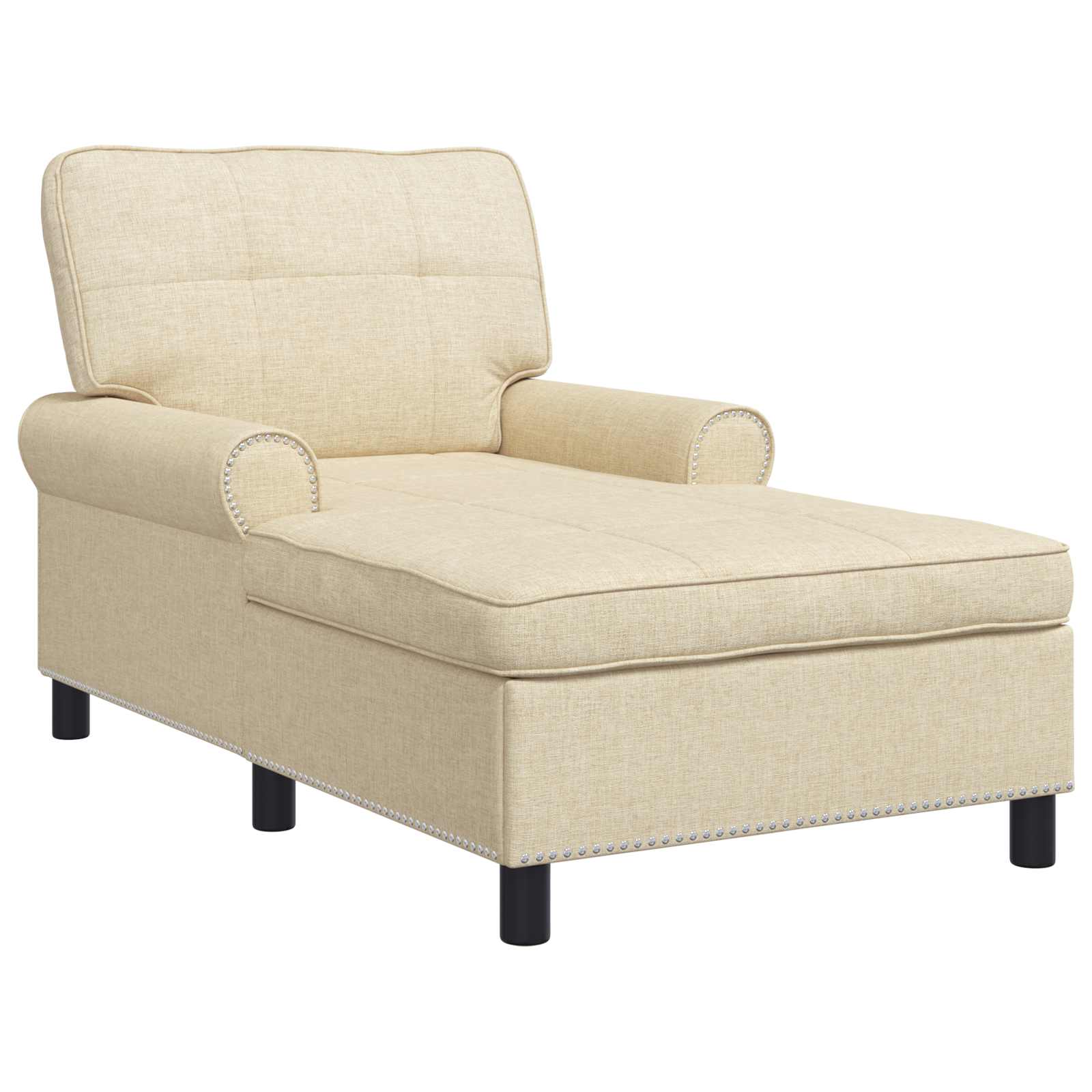 Lounge-Liege mit Kissen Creme 91 x 157 x 91 cm Stoff