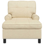 Lounge-Liege mit Kissen Creme 91 x 157 x 91 cm Stoff