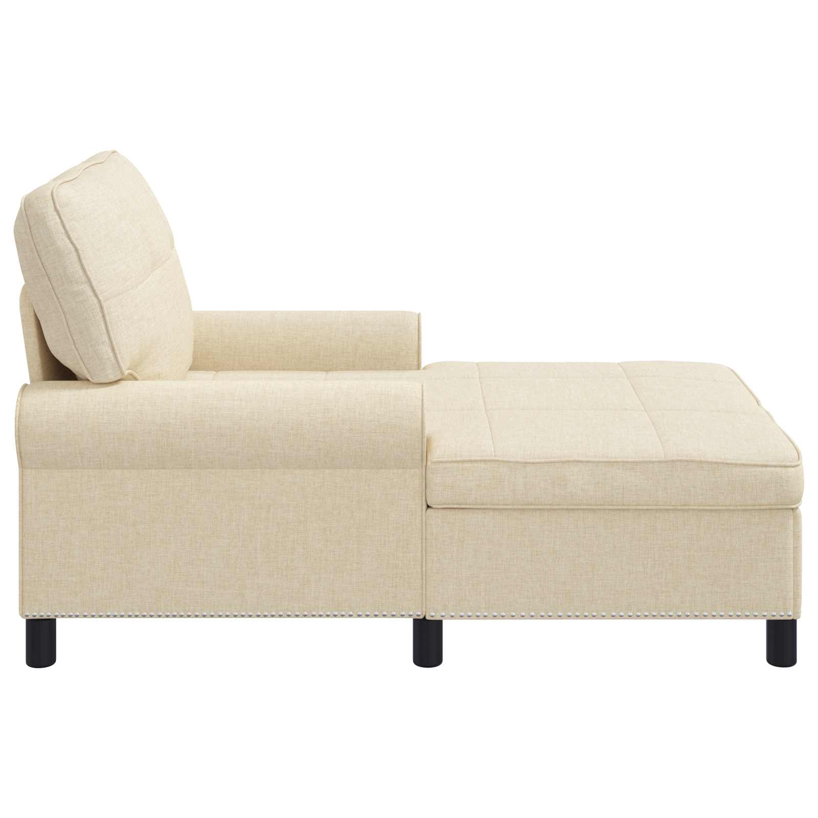 Lounge-Liege mit Kissen Creme 91 x 157 x 91 cm Stoff