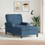 Lounge-Liege mit Kissen Blau 91 x 157 x 91 cm Stoff