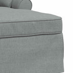 Chaise Lounge mit Rock mit Kissen 3 pcs Hellgrau Stoff