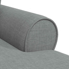 Chaise Lounge mit Rock mit Kissen 3 pcs Hellgrau Stoff
