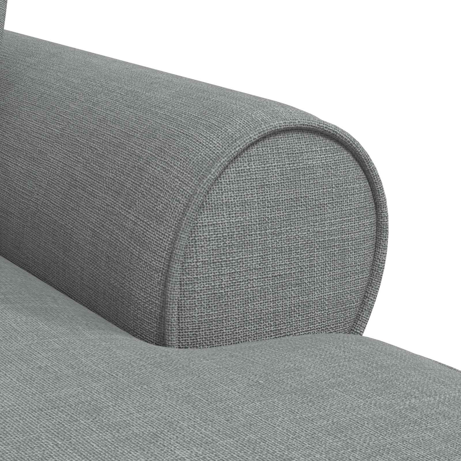 Chaise Lounge mit Rock mit Kissen 3 pcs Hellgrau Stoff