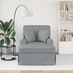 Chaise Lounge mit Rock mit Kissen 3 pcs Hellgrau Stoff
