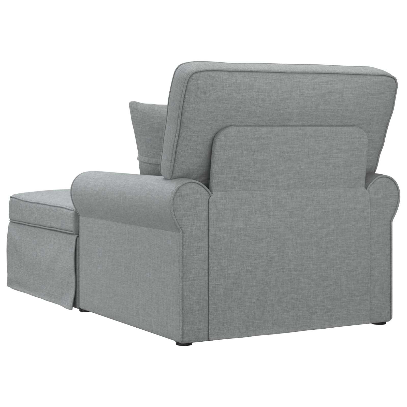 Chaise Lounge mit Rock mit Kissen 3 pcs Hellgrau Stoff