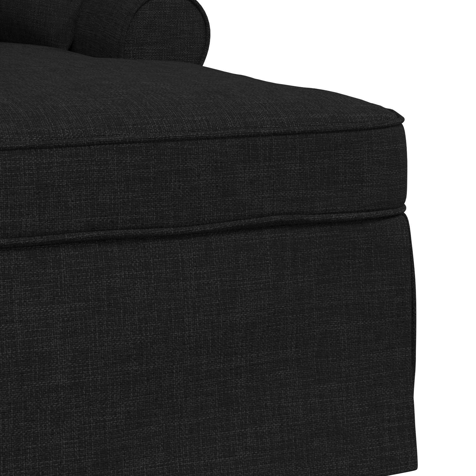Chaise Lounge mit Rock mit Kissen 3 pcs Schwarz Stoff