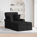 Chaise Lounge mit Rock mit Kissen 3 pcs Schwarz Stoff