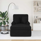 Chaise Lounge mit Rock mit Kissen 3 pcs Schwarz Stoff