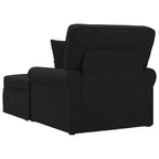 Chaise Lounge mit Rock mit Kissen 3 pcs Schwarz Stoff