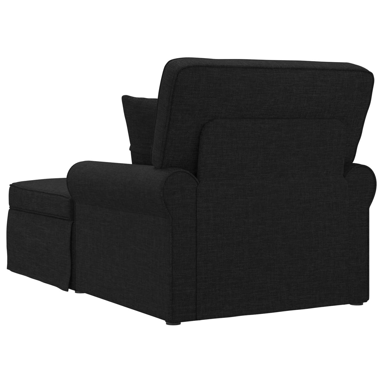 Chaise Lounge mit Rock mit Kissen 3 pcs Schwarz Stoff