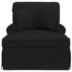 Chaise Lounge mit Rock mit Kissen 3 pcs Schwarz Stoff
