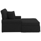 Chaise Lounge mit Rock mit Kissen 3 pcs Schwarz Stoff
