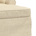 Chaise Lounge mit Rock mit Kissen mit Kissen 3 pcs Creme Stoff