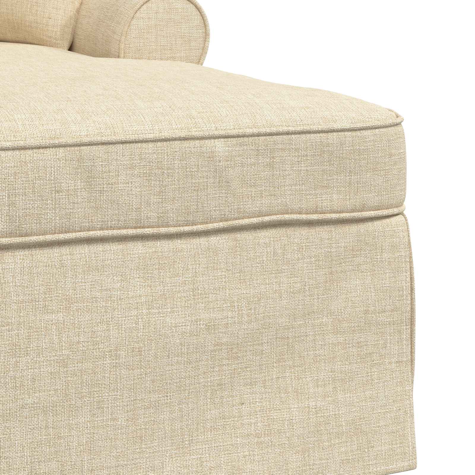 Chaise Lounge mit Rock mit Kissen mit Kissen 3 pcs Creme Stoff