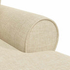 Chaise Lounge mit Rock mit Kissen mit Kissen 3 pcs Creme Stoff