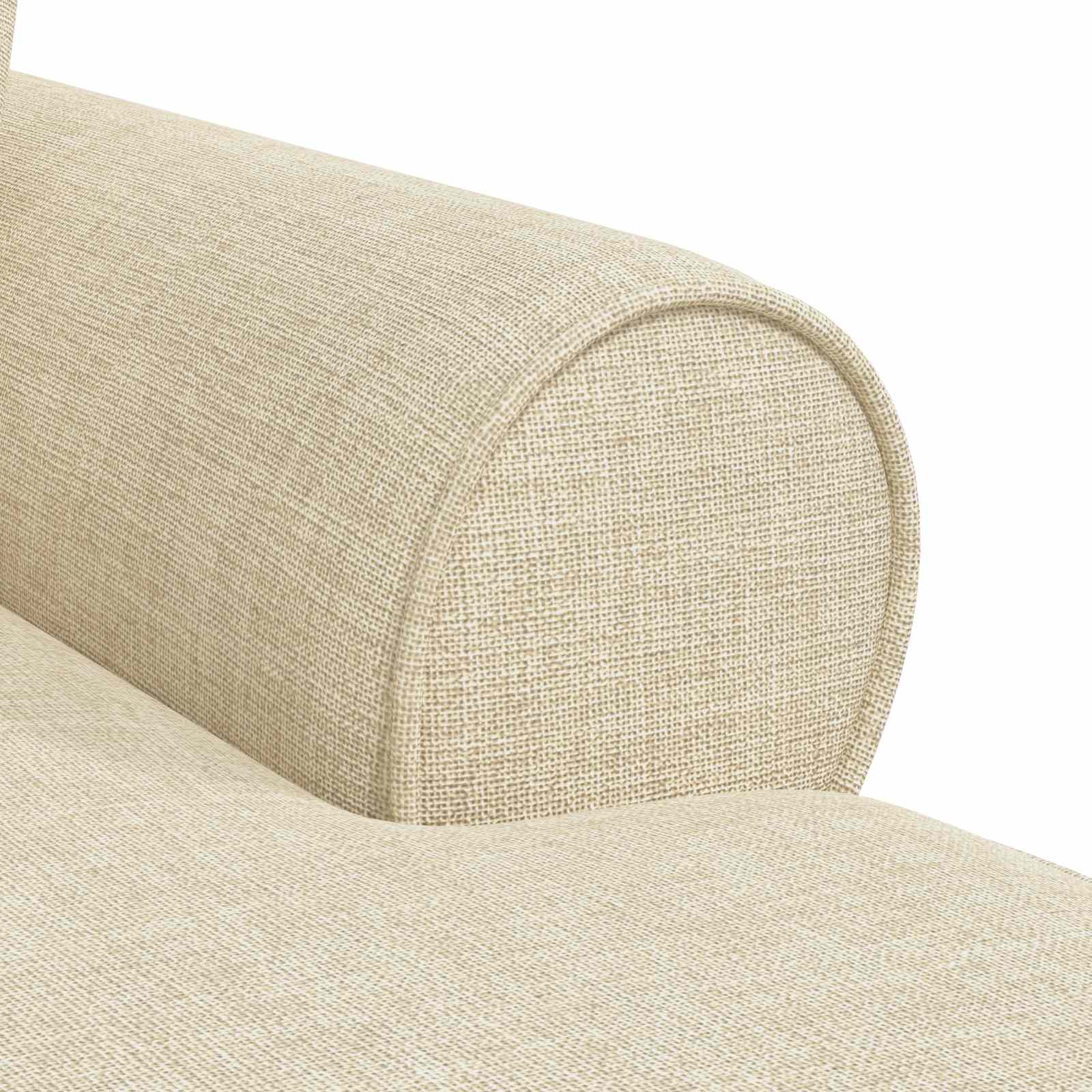 Chaise Lounge mit Rock mit Kissen mit Kissen 3 pcs Creme Stoff