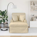 Chaise Lounge mit Rock mit Kissen mit Kissen 3 pcs Creme Stoff