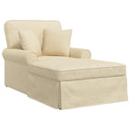 Chaise Lounge mit Rock mit Kissen mit Kissen 3 pcs Creme Stoff