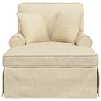Chaise Lounge mit Rock mit Kissen mit Kissen 3 pcs Creme Stoff