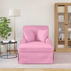 Chaise Lounge mit Rock mit Kissen mit Kissen 3 pcs Rosa Stoff