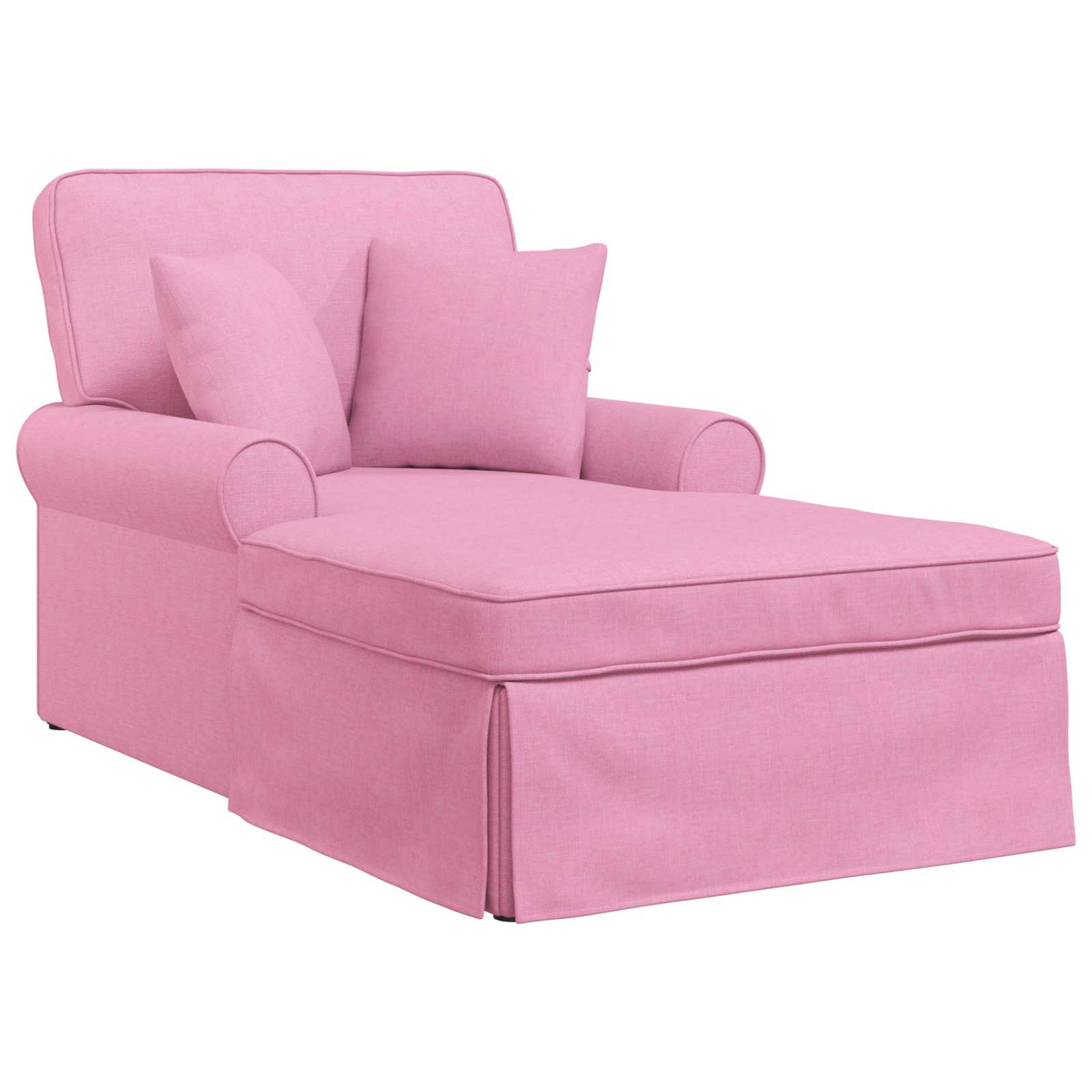 Chaise Lounge mit Rock mit Kissen mit Kissen 3 pcs Rosa Stoff