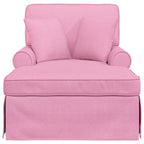 Chaise Lounge mit Rock mit Kissen mit Kissen 3 pcs Rosa Stoff