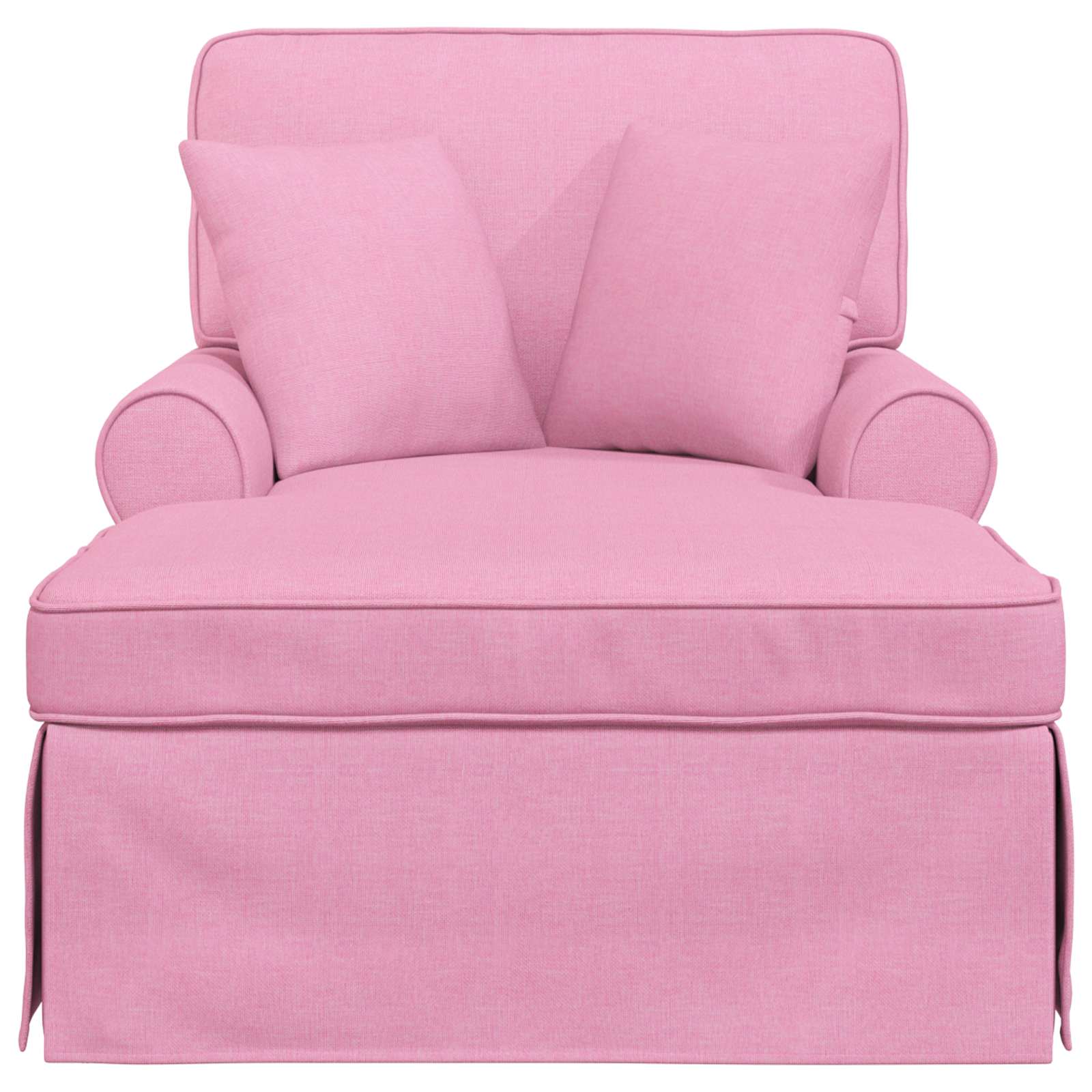 Chaise Lounge mit Rock mit Kissen mit Kissen 3 pcs Rosa Stoff