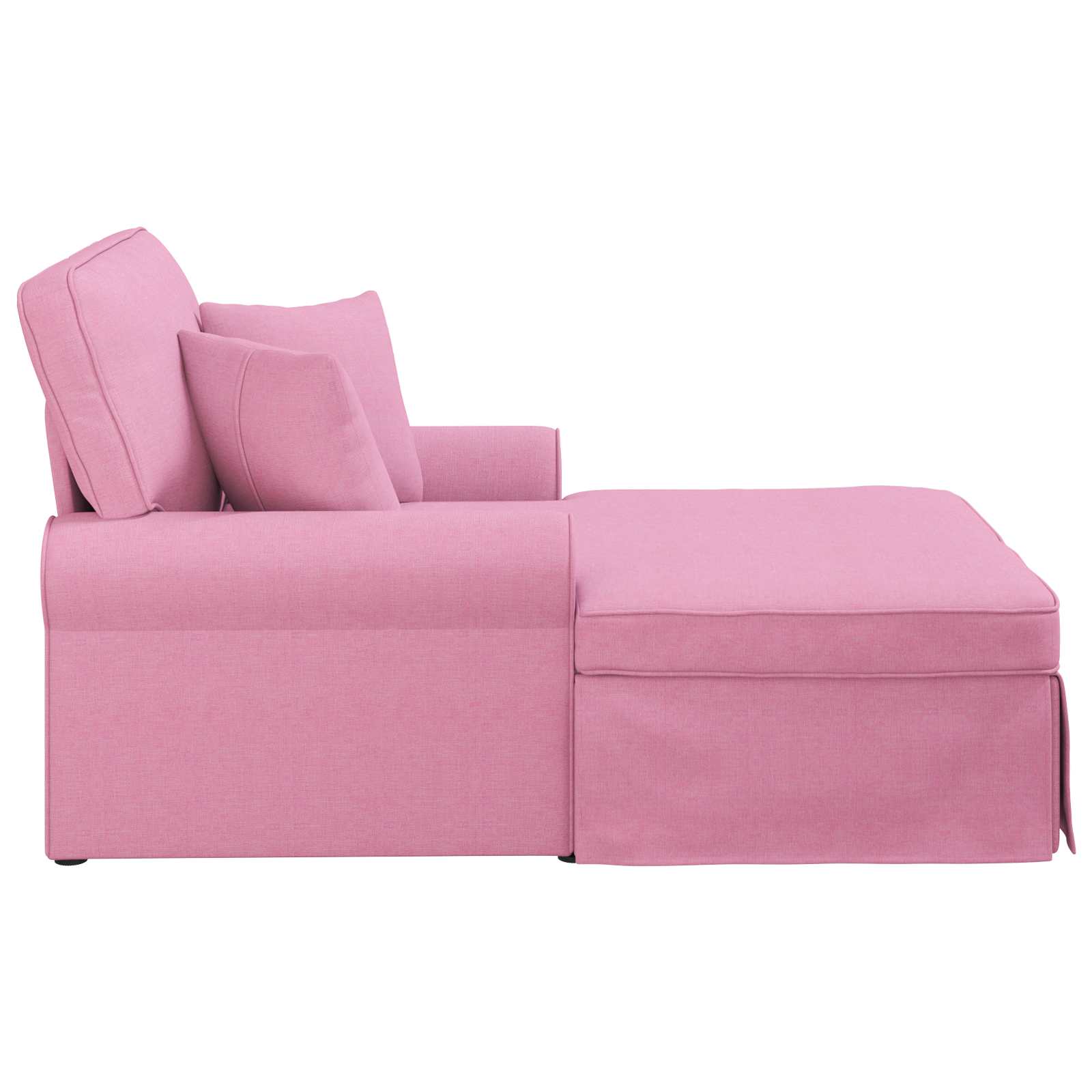 Chaise Lounge mit Rock mit Kissen mit Kissen 3 pcs Rosa Stoff