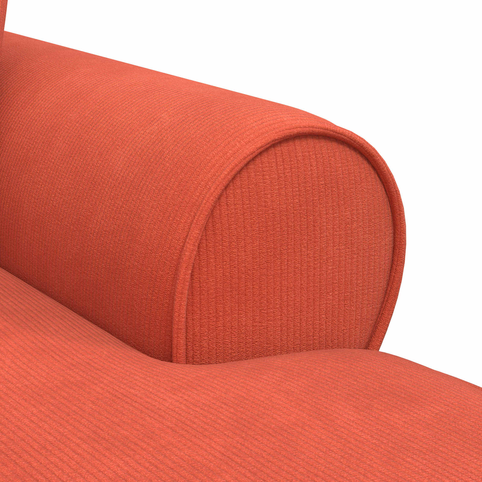 Chaise Lounge mit Rock mit Kissen 3 pcs Rot-Orange Cordstoff