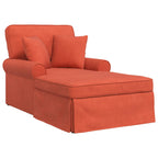 Chaise Lounge mit Rock mit Kissen 3 pcs Rot-Orange Cordstoff