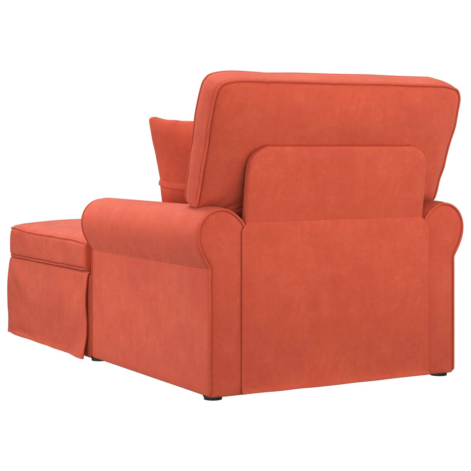 Chaise Lounge mit Rock mit Kissen 3 pcs Rot-Orange Cordstoff
