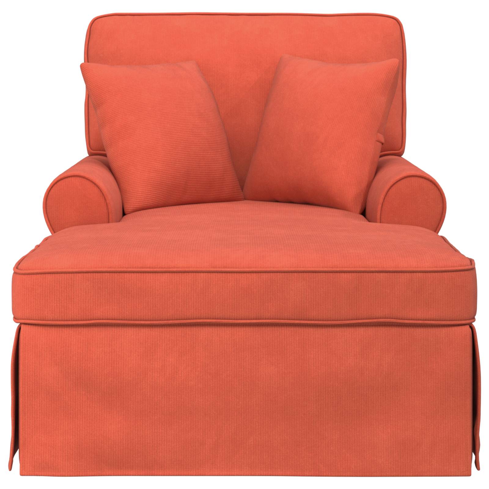 Chaise Lounge mit Rock mit Kissen 3 pcs Rot-Orange Cordstoff
