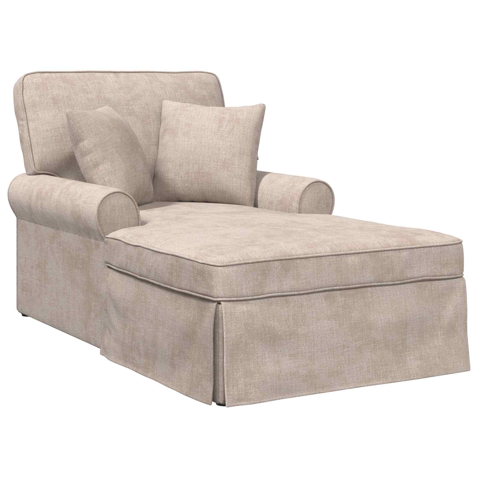 Chaise Lounge mit Rock mit Kissen Beige 157 x 91 x 91 cm ARES