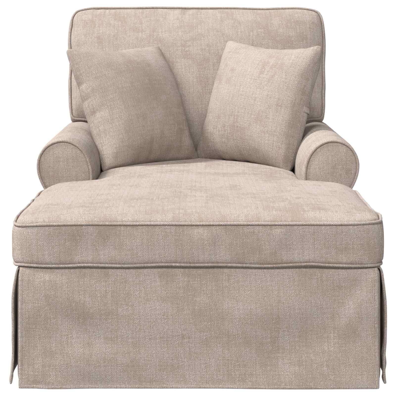 Chaise Lounge mit Rock mit Kissen Beige 157 x 91 x 91 cm ARES