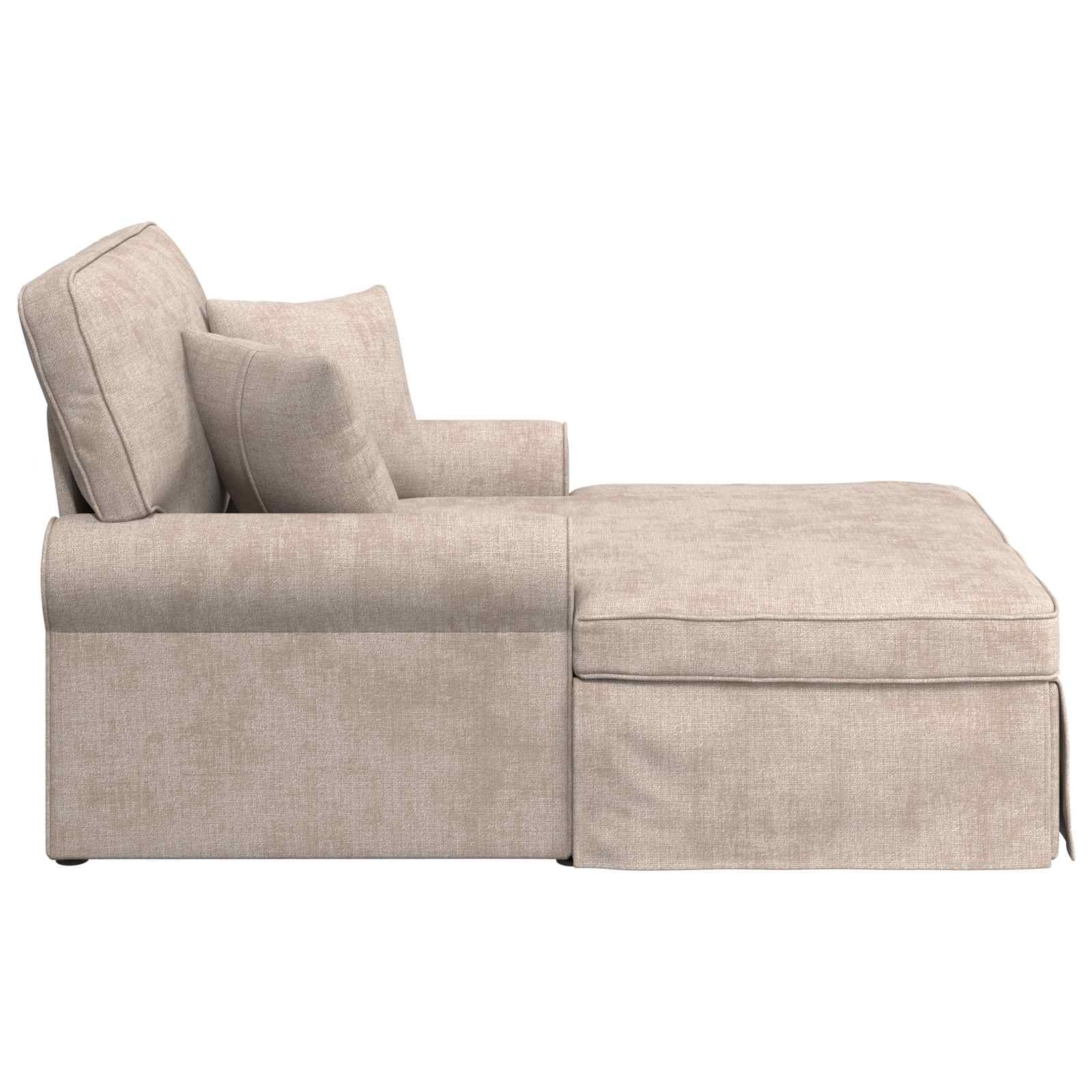 Chaise Lounge mit Rock mit Kissen Beige 157 x 91 x 91 cm ARES