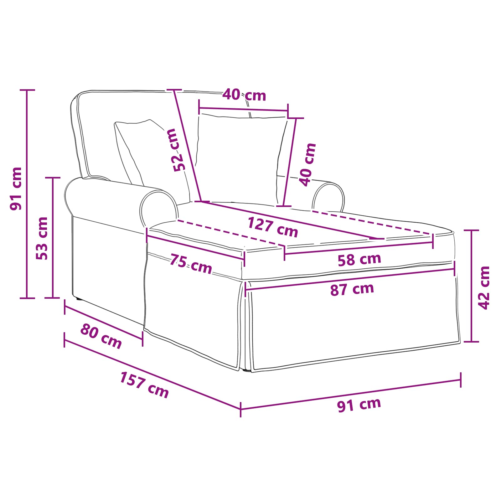Chaise Lounge mit Rock Hellgrau 157 x 91 x 91 cm ARES