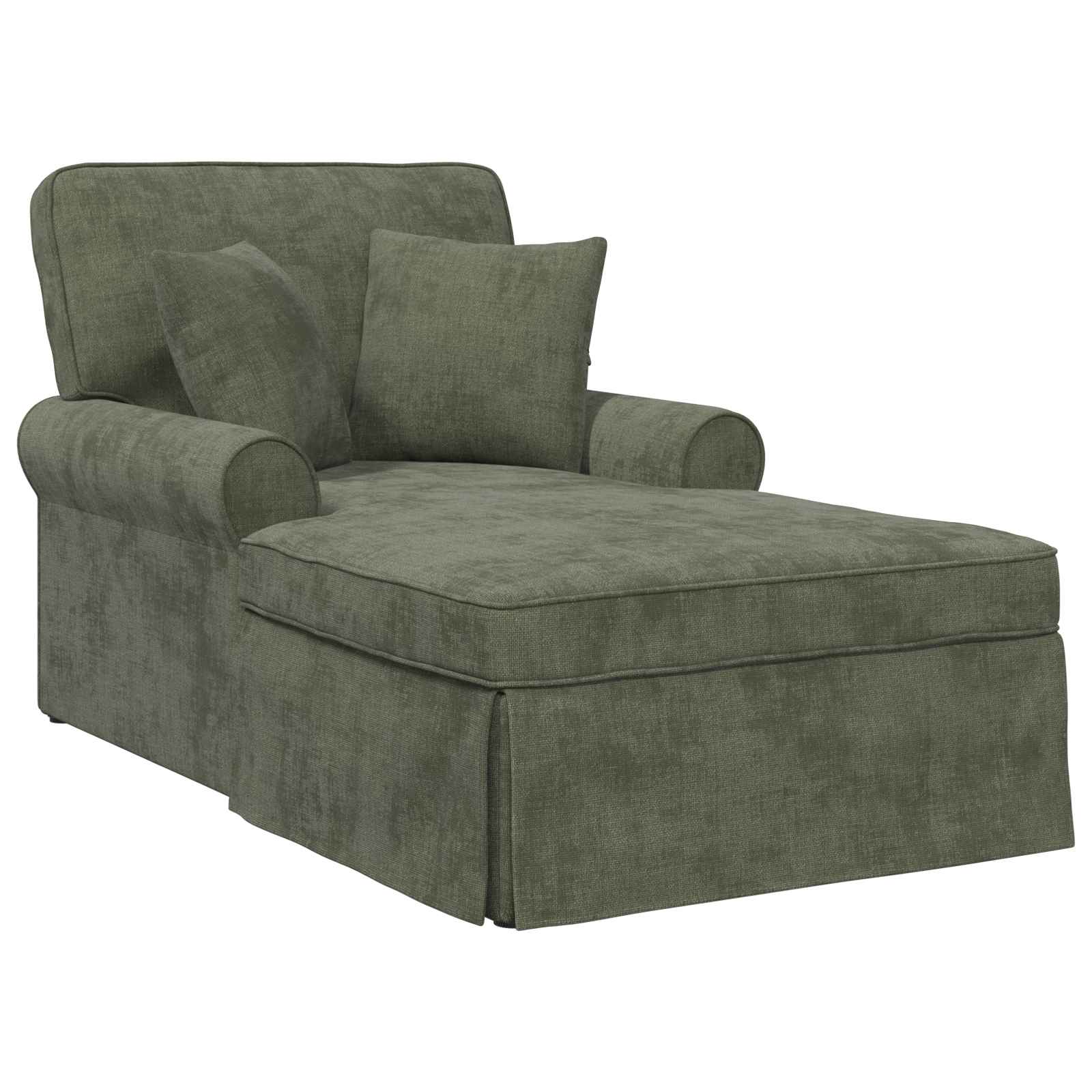 Chaise Lounge mit Rock mit Kissen Grün 157 x 91 x 91 cm ARES